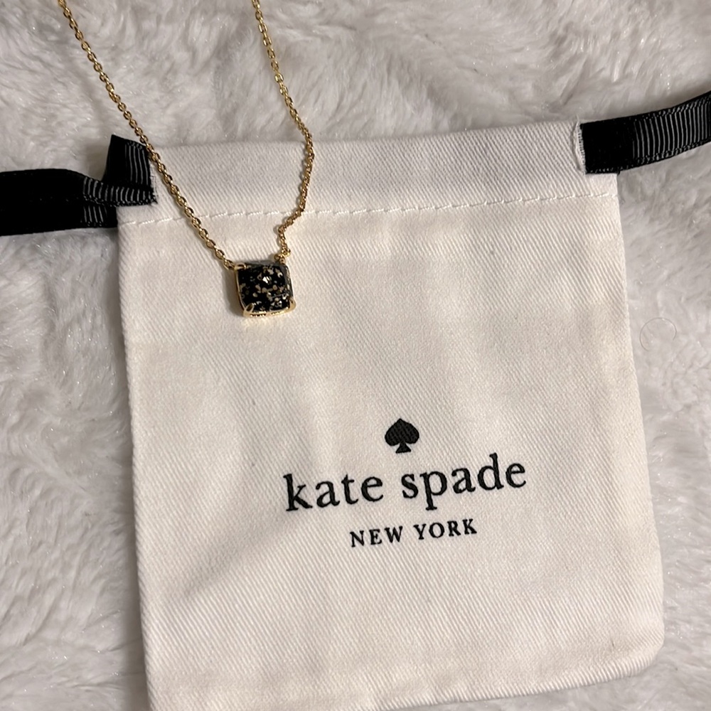 Kate Spade Goldtone Necklace with Black/Gold Pendant - Picture 2 of 2